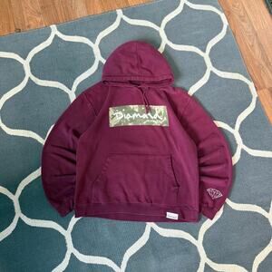 Burgundy Diamond Supply Co. Camo Box Logo Hoodie